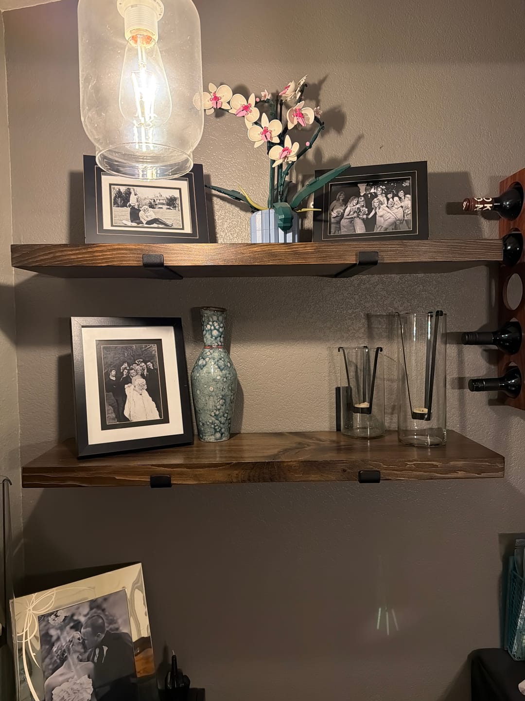 Customer photo review of Rustic Shelves with Brackets