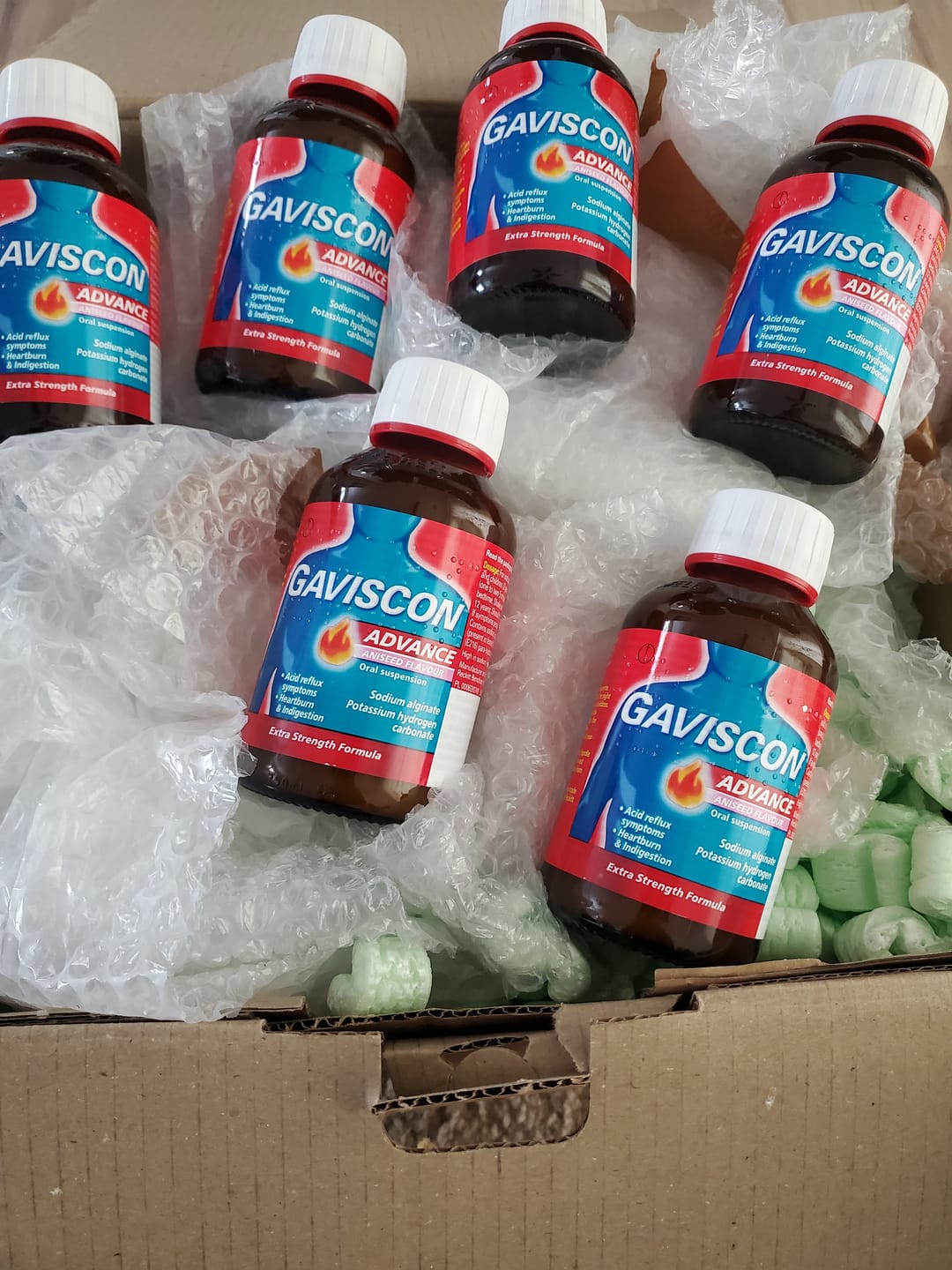 Customer photo review of Gaviscon Advance Aniseed Flavour Oral Suspension,250ml 6 Pack