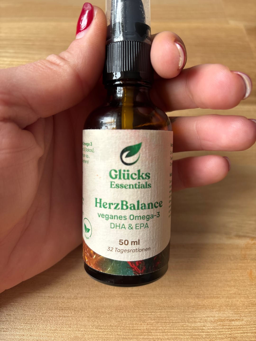Customer photo review of HerzBalance - Omega 3 DHA/EPA vegan - 50 ml