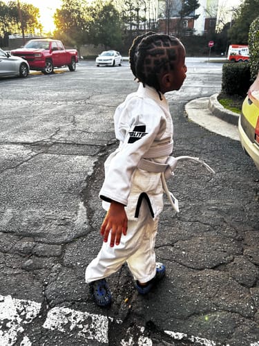 Customer photo review of Core White Brazilian Jiu Jitsu Kids BJJ Gi