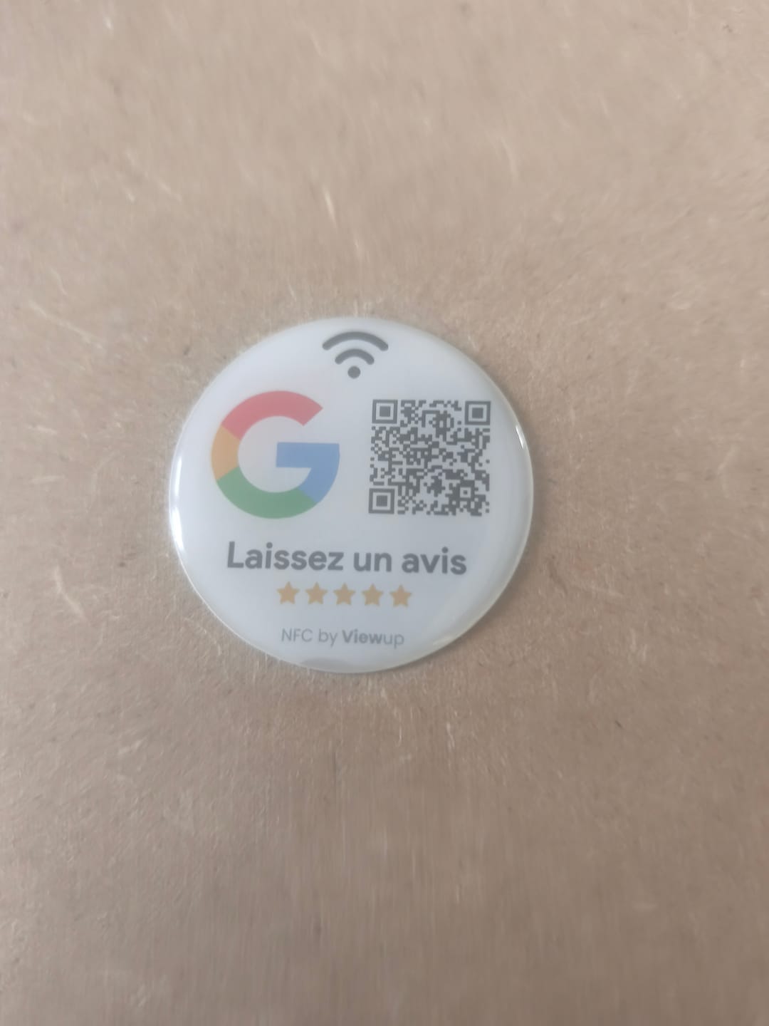 Customer photo review of Badges Avis Google autocollants NFC connectés - avis Google