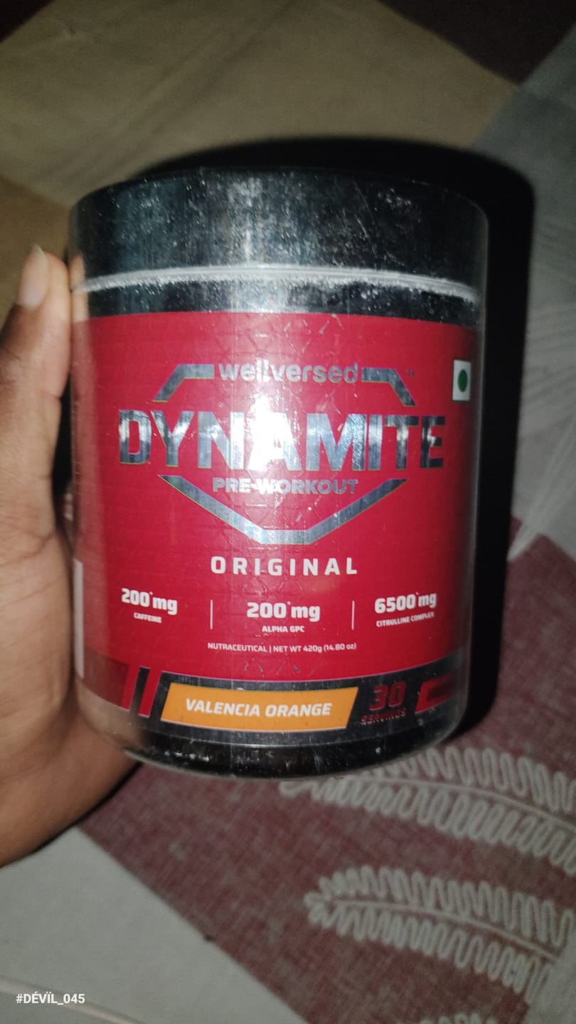 Customer photo review of Dynamite Pre-Workout | Valencia Orange - (420g, 30 Servings)