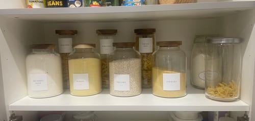 Customer photo review of Create your own labels! Classic Personalised White Pantry Labels 6 CM x 6 CM