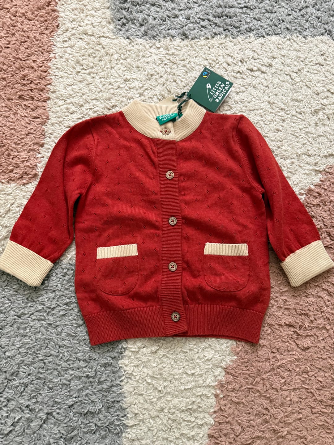 Customer photo review of From One To Another Burnt Ochre Pointelle Knitted Cardigan