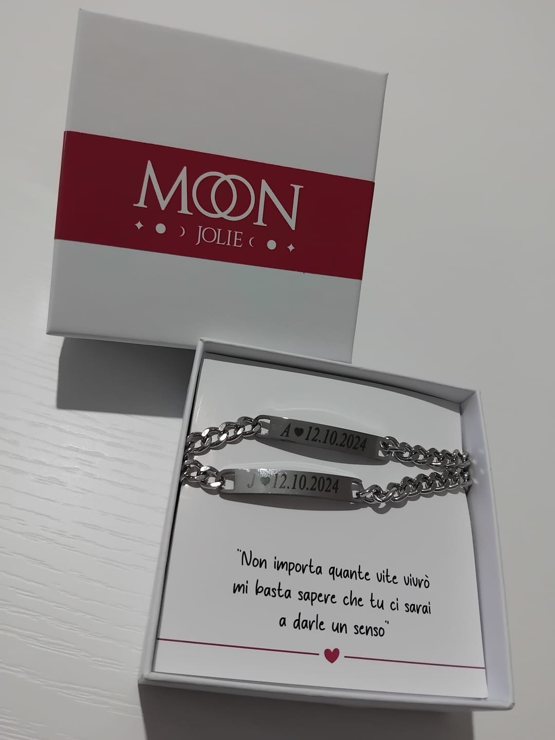 Customer photo review of Bracciali per Coppia Personalizzati con Incisione ✦ Unione Eterna