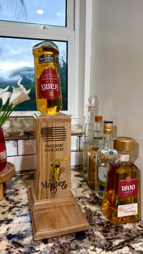 Customer photo review of Casa Master® Wooden Liquor Dispenser: Pour with Style.
