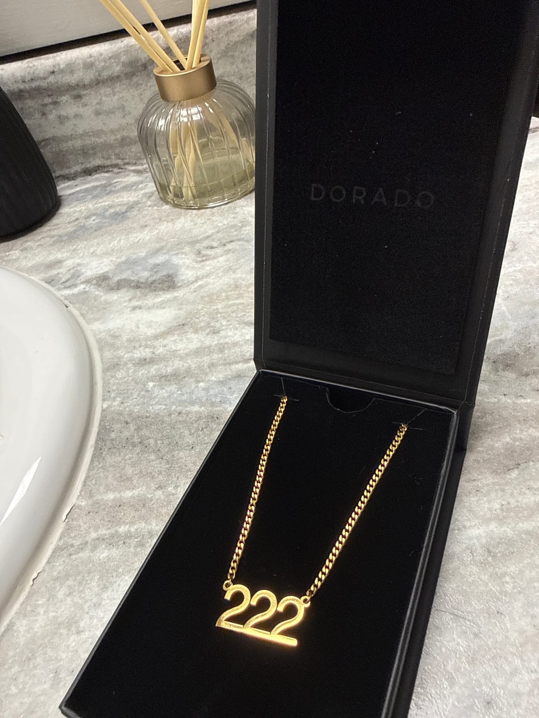 Customer photo review of Angel Number Necklace w/ Cuban Chain