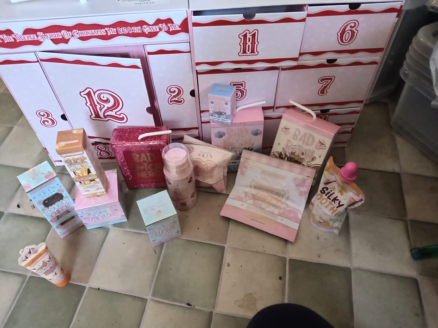 Customer photo review of 12 Sleighs Of Christmas Bad Bitch Skincare Advent Calendar 2025