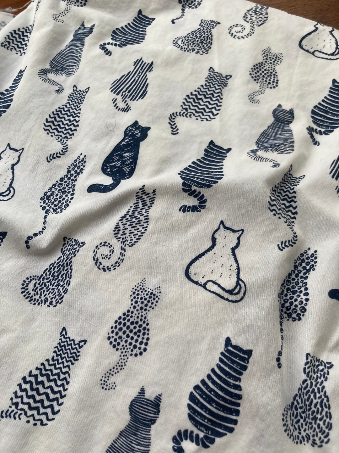 Customer photo review of Striped Cats Rose & Hubble Cotton Poplin Fabric