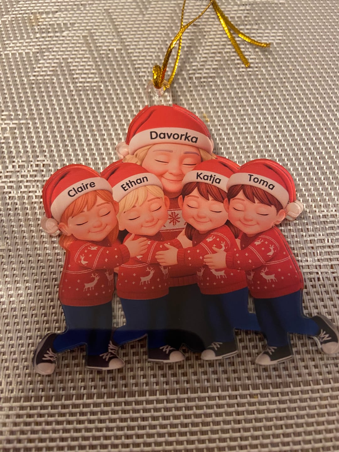 Customer photo review of Grandma Hugging Grandkids - Personalized Acrylic Ornament - Heartwarming Christmas Gift for Grandma, Grandkids