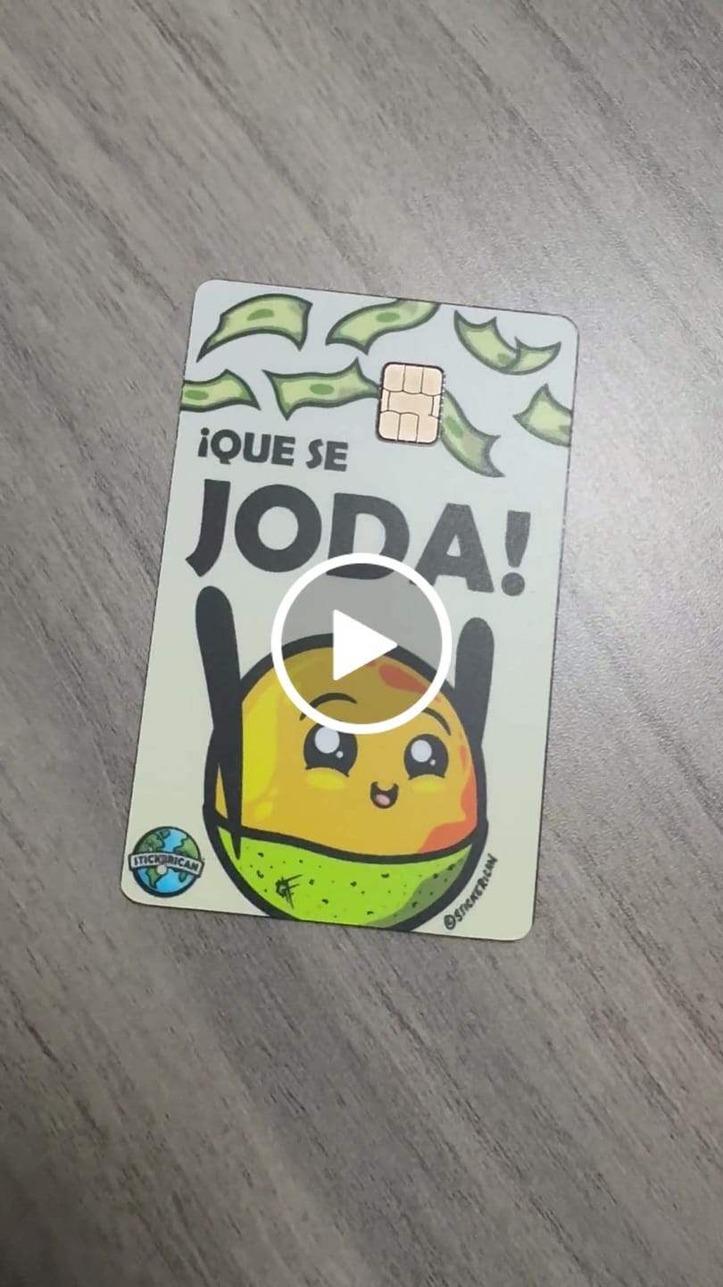 Customer video review of Que Se Joda - Sticker para Tarjeta de Crédito