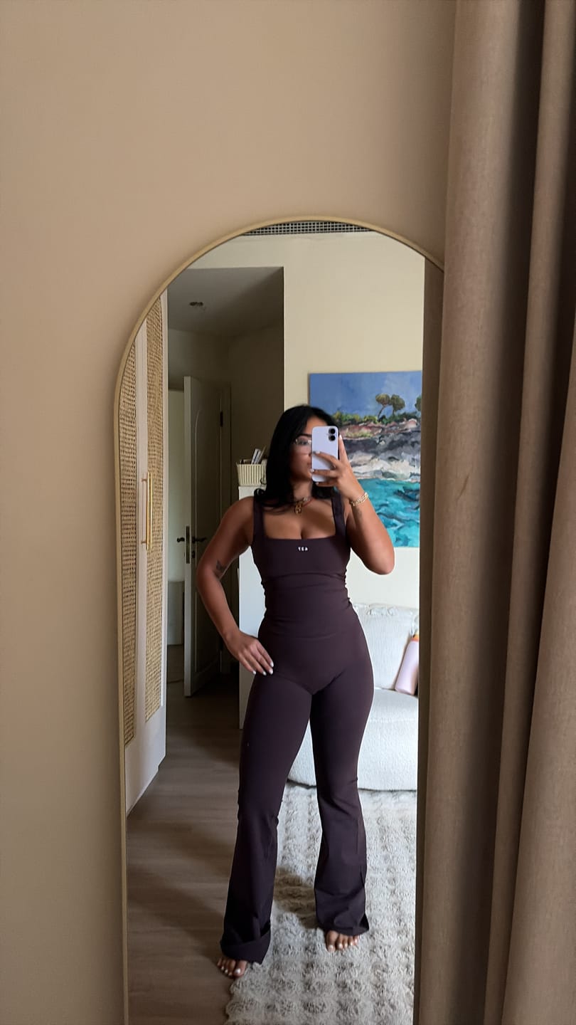 Customer photo review of The Sculpt Onesie / Navy-Cream