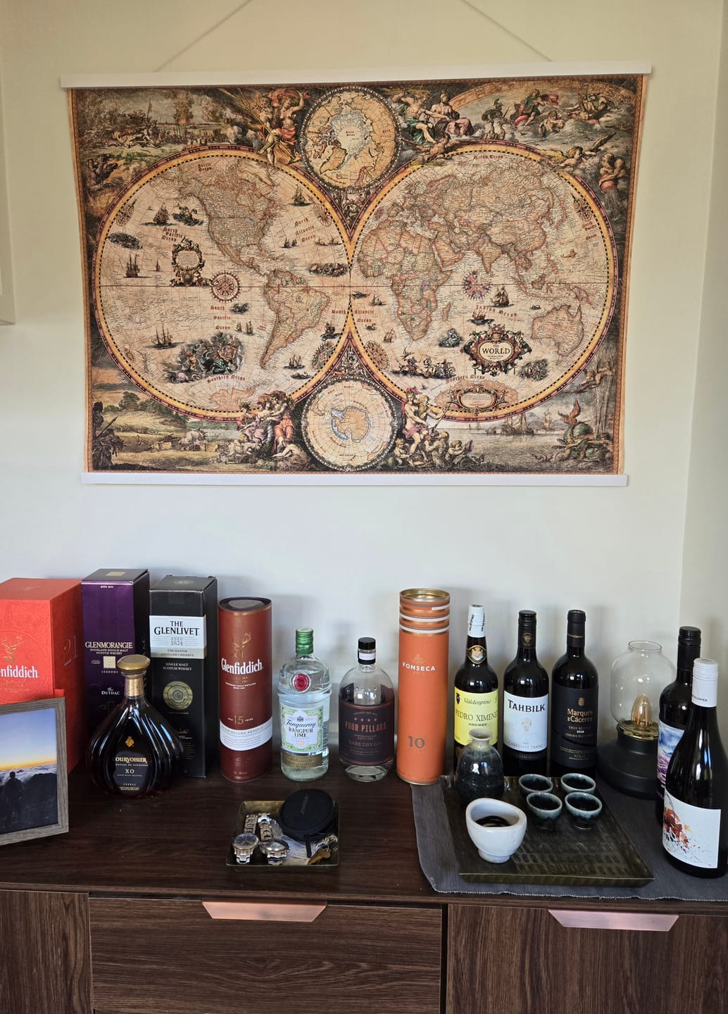 Customer photo review of Large Vintage Style Modern World Map by Ray&Co, 2024