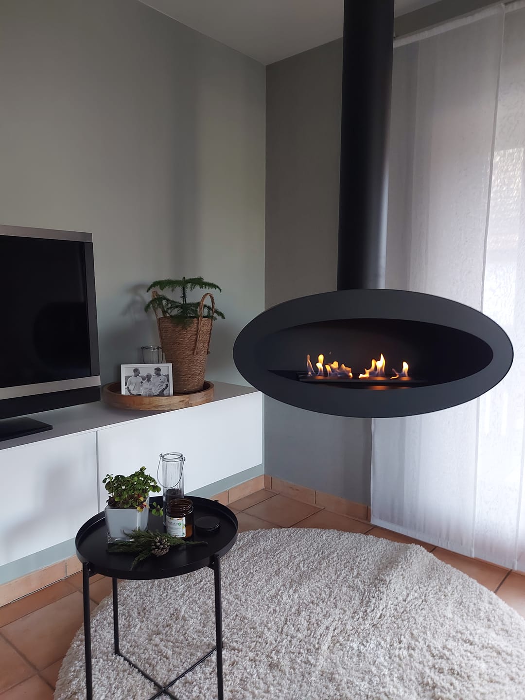 Customer photo review of Bioethanol Deckenkamin Hängekamin - TUBE