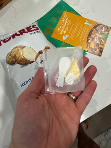 Customer photo review of CAVI's Mother of Pearl Caviar Spoon