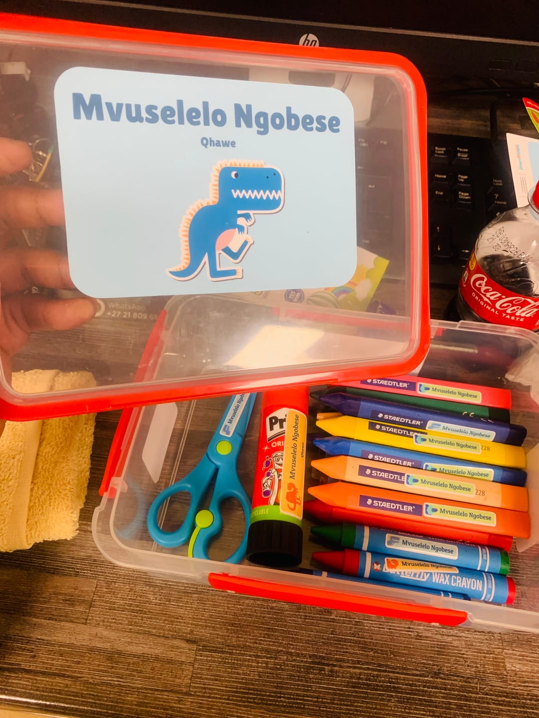 Customer photo review of Stationery Tub Labels - Customise your own