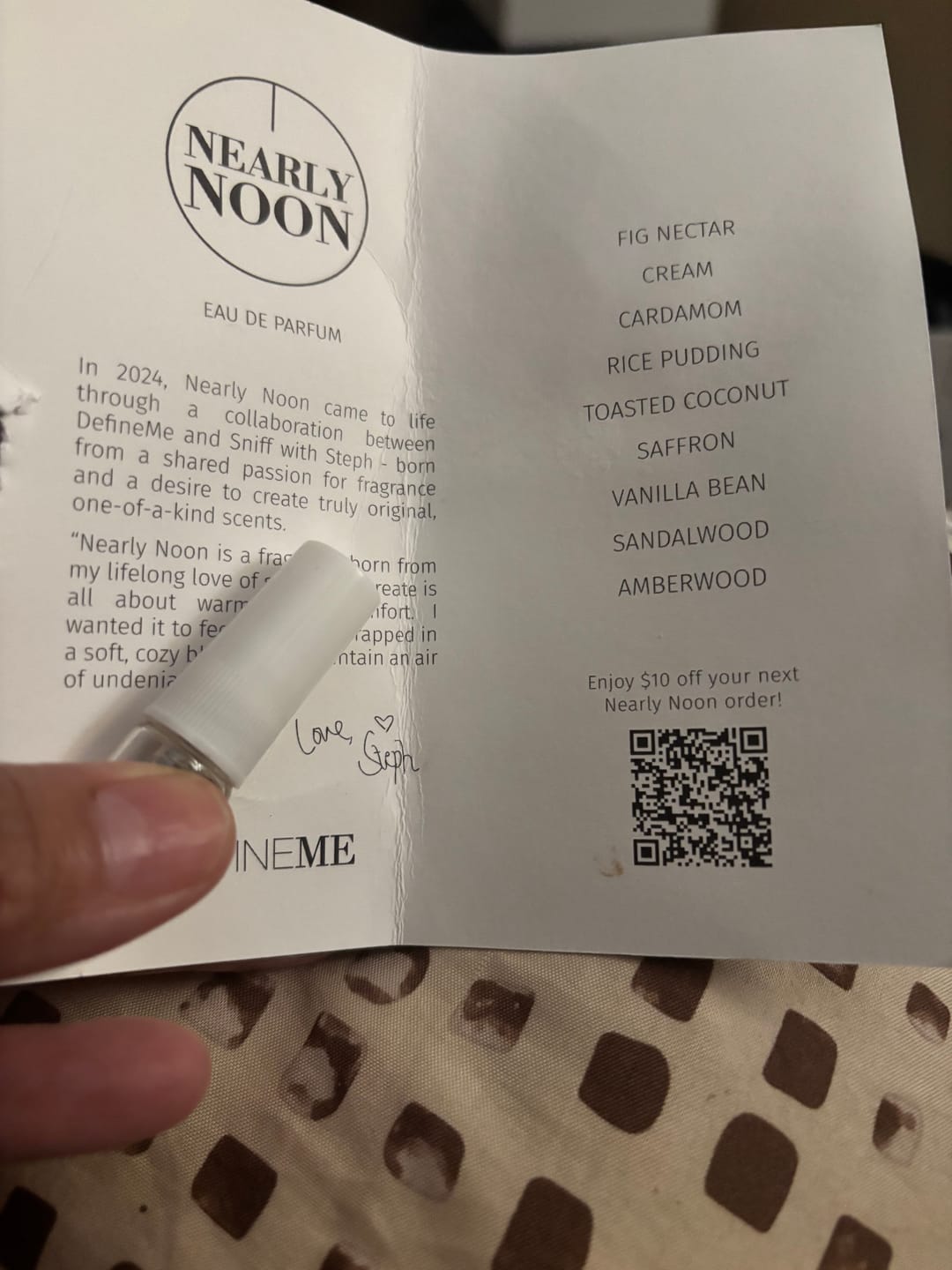 Customer photo review of Nearly Noon Eau de Parfum