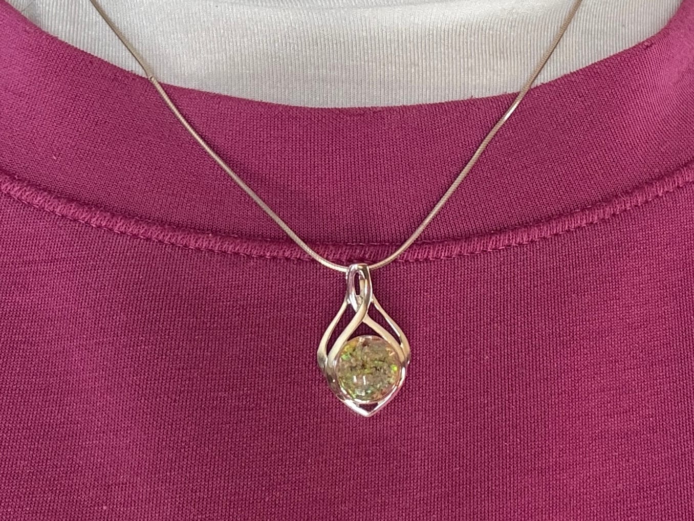 Customer photo review of Celtic Drop Cremation Pendant