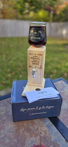 Customer photo review of Casa Master® Wooden Liquor Dispenser: Pour with Style.