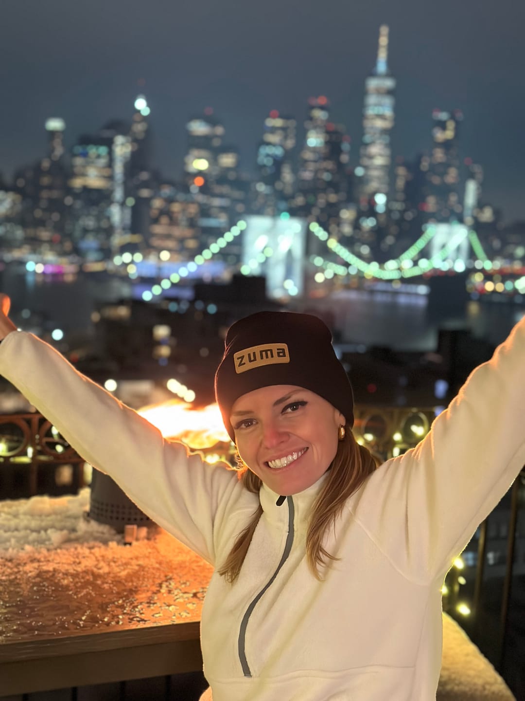 Customer photo review of Custom Leather Patch Beanie