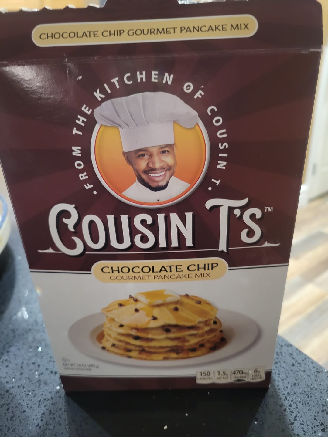 Customer photo review of Cousin T's Gourmet Chocolate Chip Gourmet Pancake Mix