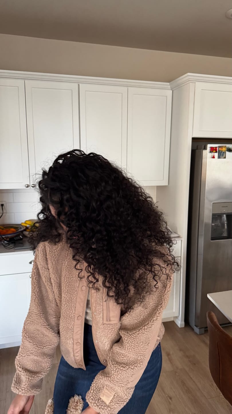 Customer photo review of Burmese Water Curly Human Hair Bundles Natural Color