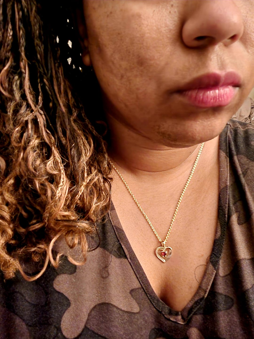 Customer photo review of Birthstone Heart Shape Necklace