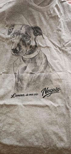 Customer photo review of Polera Personalizada Mascota Dibujo