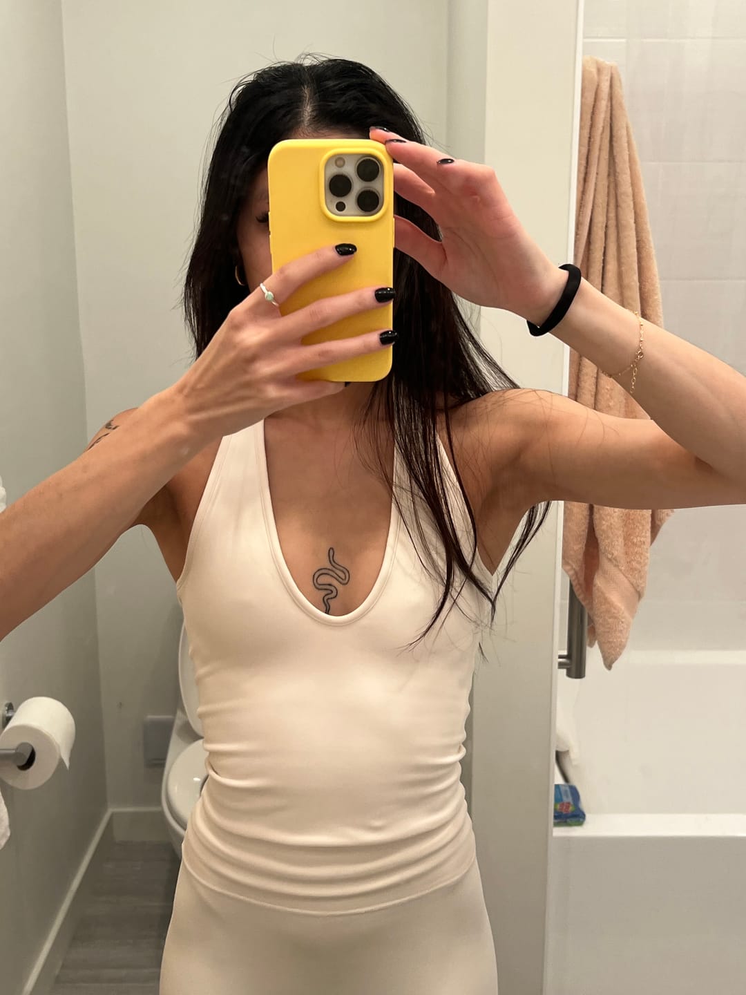 Customer photo review of The Halter Tank / Cream