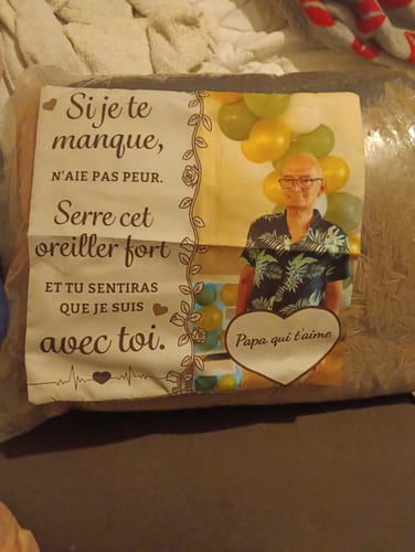 Customer photo review of Si je te manque - Coussin personnalisé