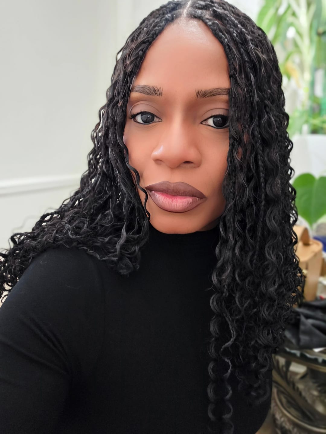 Customer photo review of Double Drawn Burmese Italy Curly Human Braiding Hair