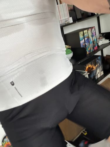 Reviewer wearing the black MTB TRAIL LINER SHORTS with a white athletic top.
