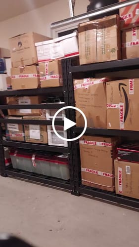 Customer video review of REIBII 60 Wide 4 Shelf Ultra Heavy Duty Garage Shelving, 11000LBS Storage Rack, 72"H Adjustable Metal Shelves for Warehouse, Commercial, Shop, Basement