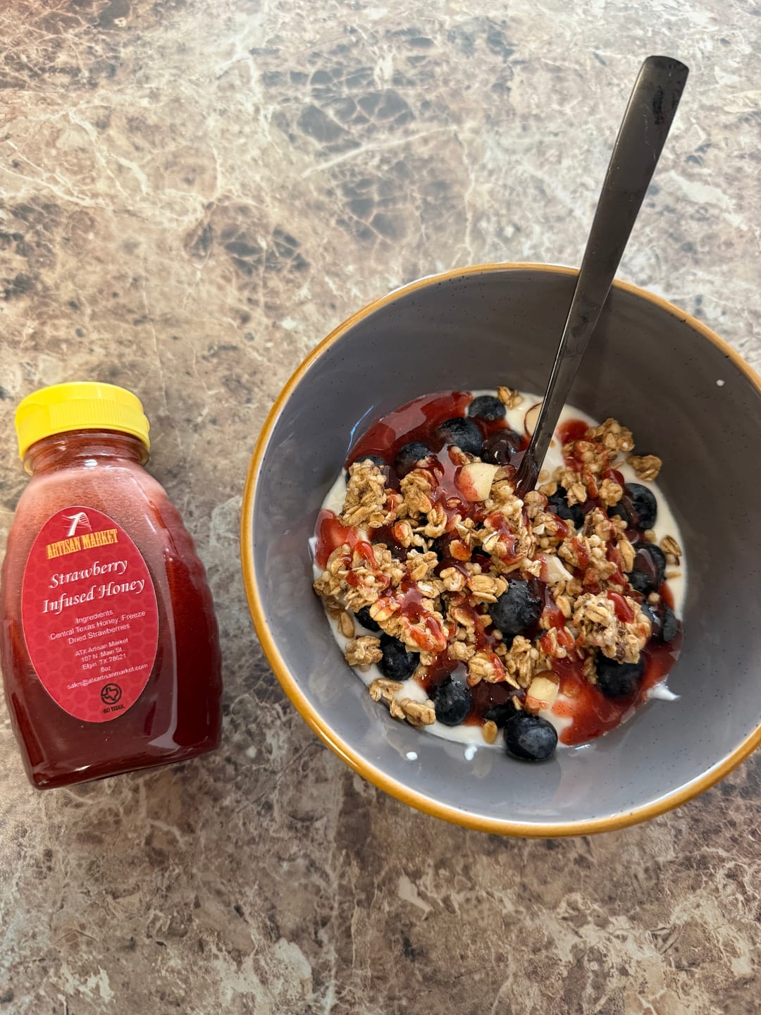 Customer photo review of Strawberry Infused Honey