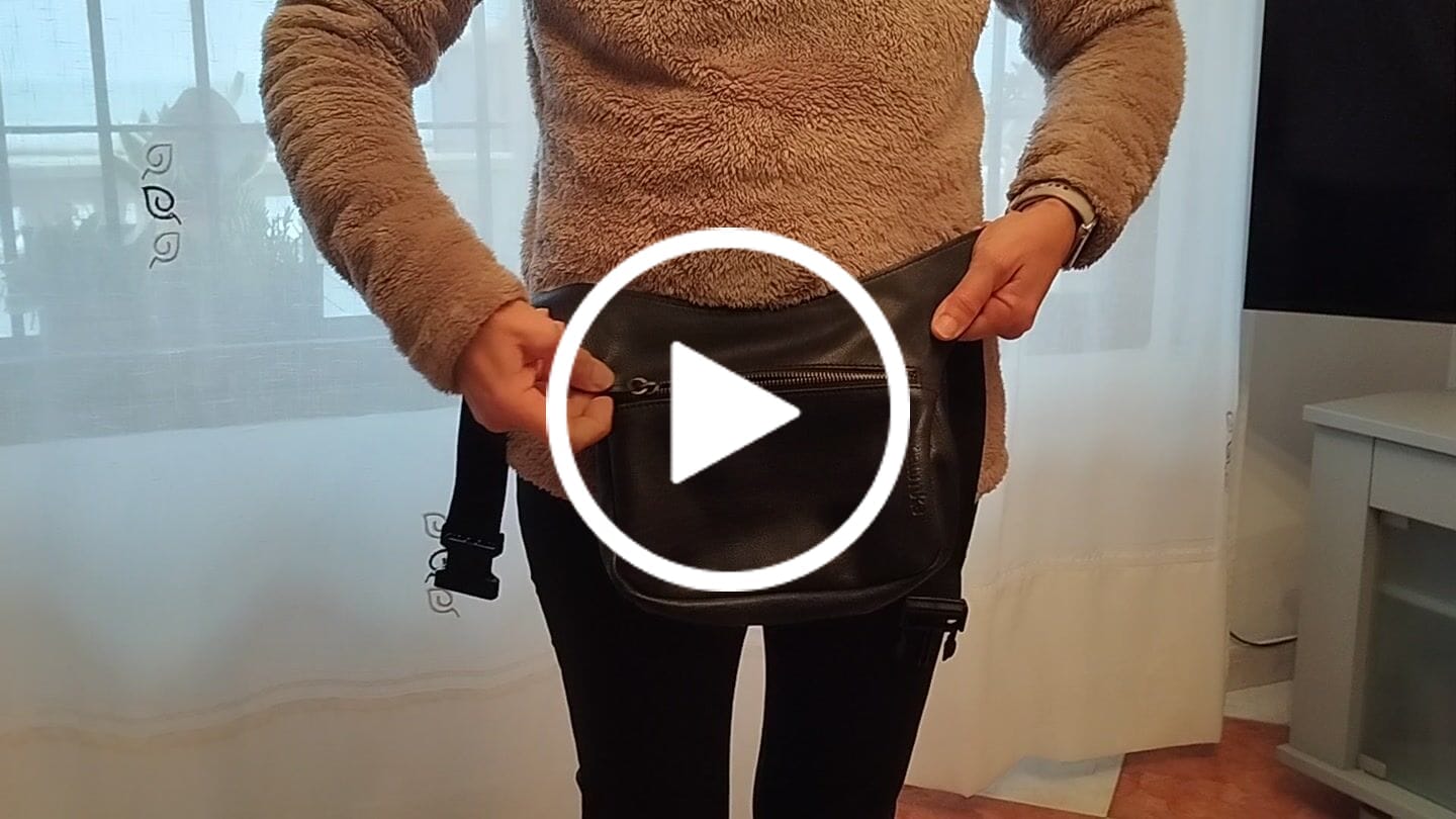 Customer video review of Riñonera "Classic Black & Old Gold” + Bolsillo trasero · Piel · Pieza Exclusiva Núm. 19004