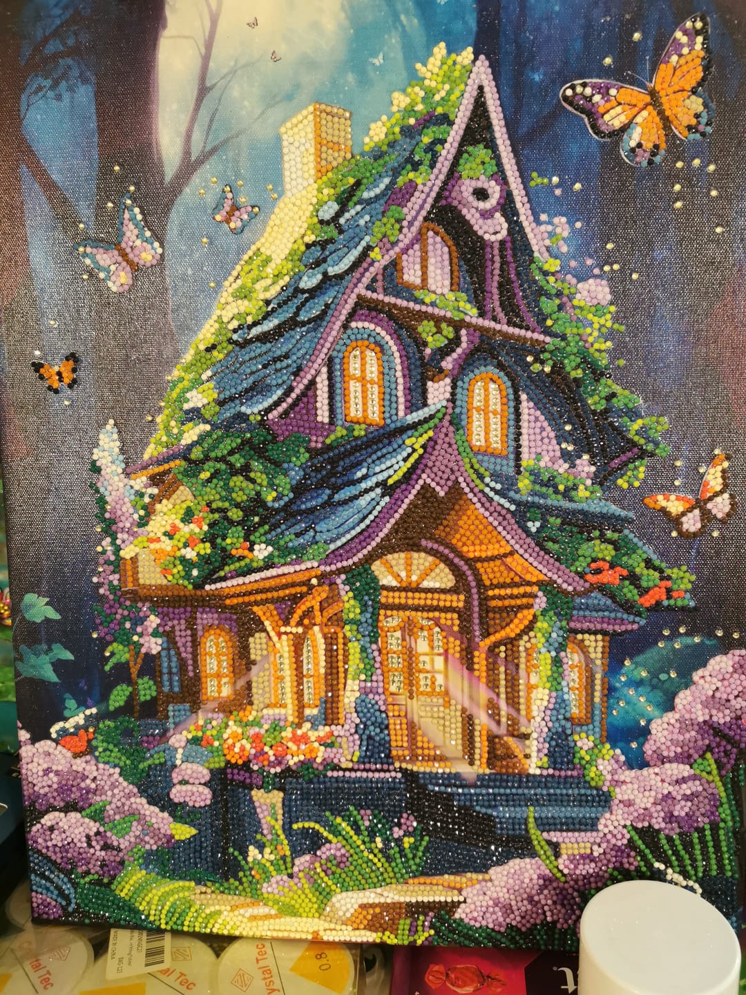 Customer photo review of “Fantasy House” Crystal Art Canvas Kit 35x45