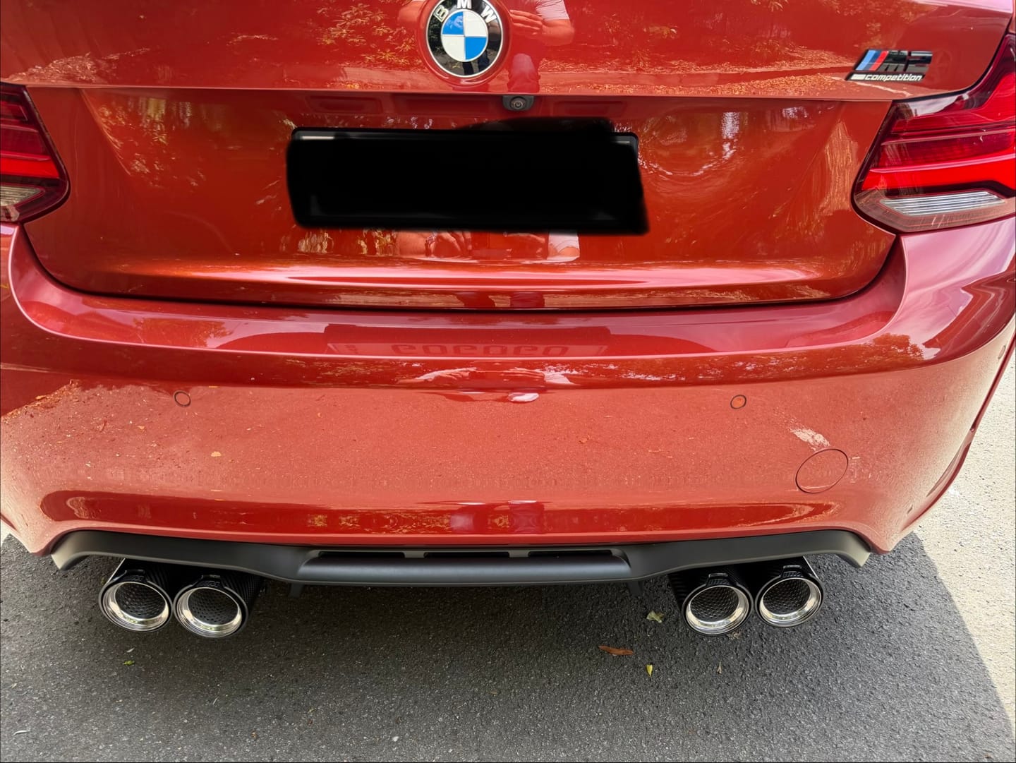 Customer photo review of Glossy Black Carbon Fibre Exhaust Tips fit for F80 F82 F83 F87 M2 M3 M4 4 Pieces