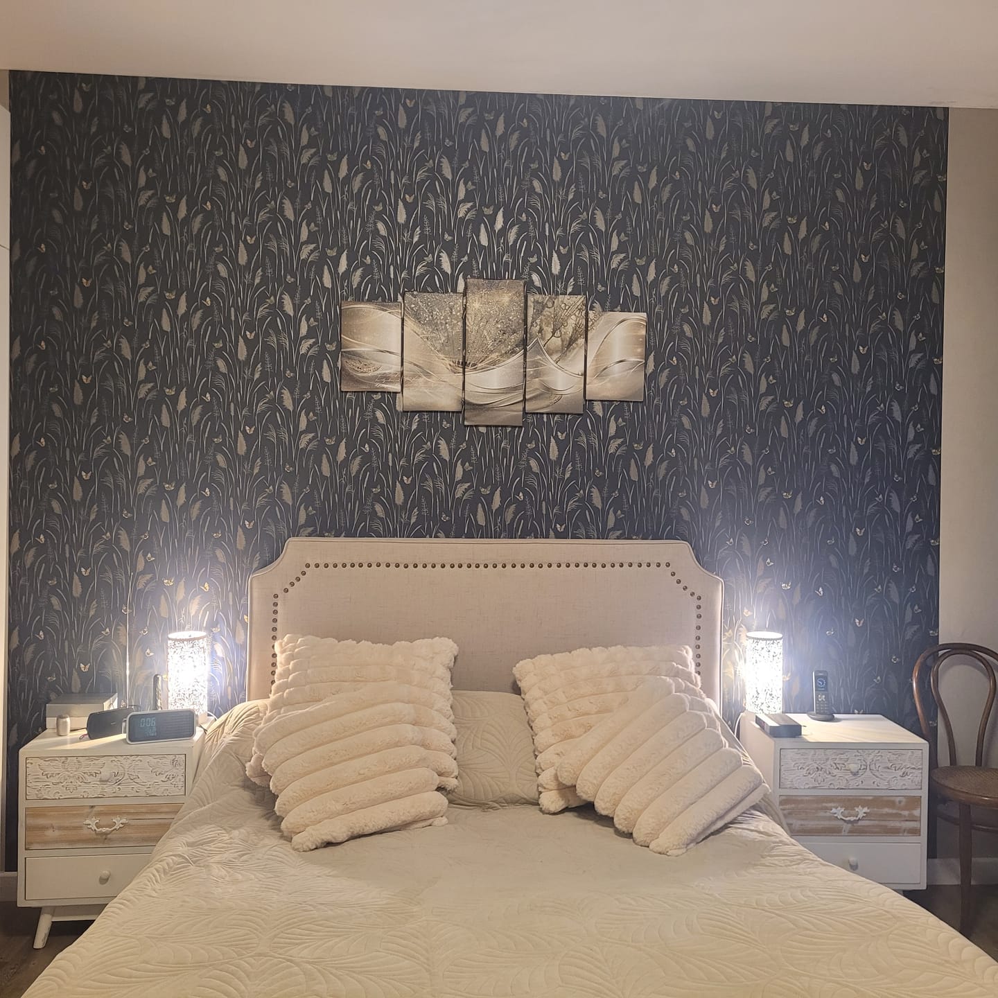 Customer photo review of Tableau Pissenlit Moderne 5 panneaux