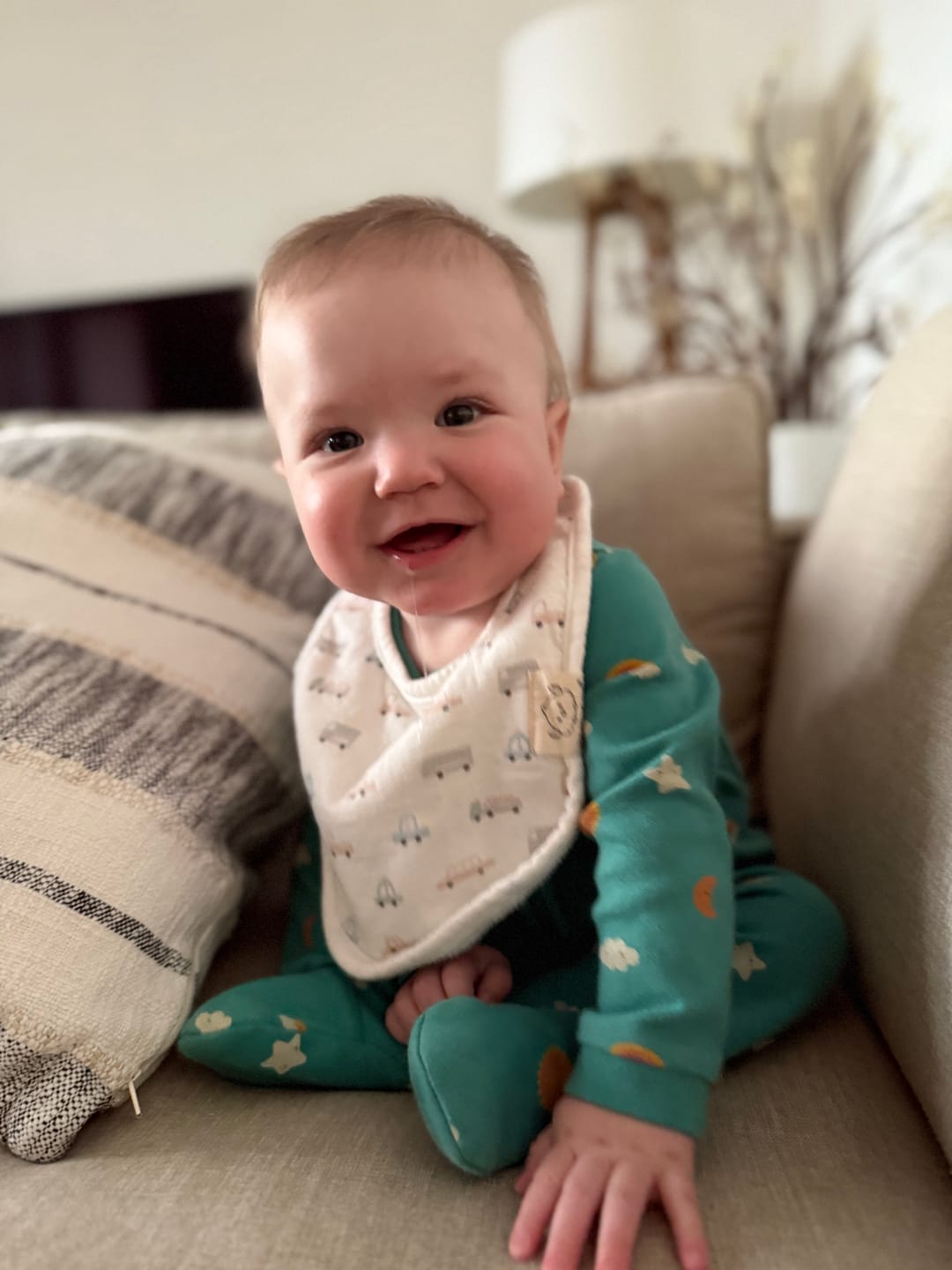 Customer photo review of Moon and Sun Sherpa Hooded Organic Baby Blanket