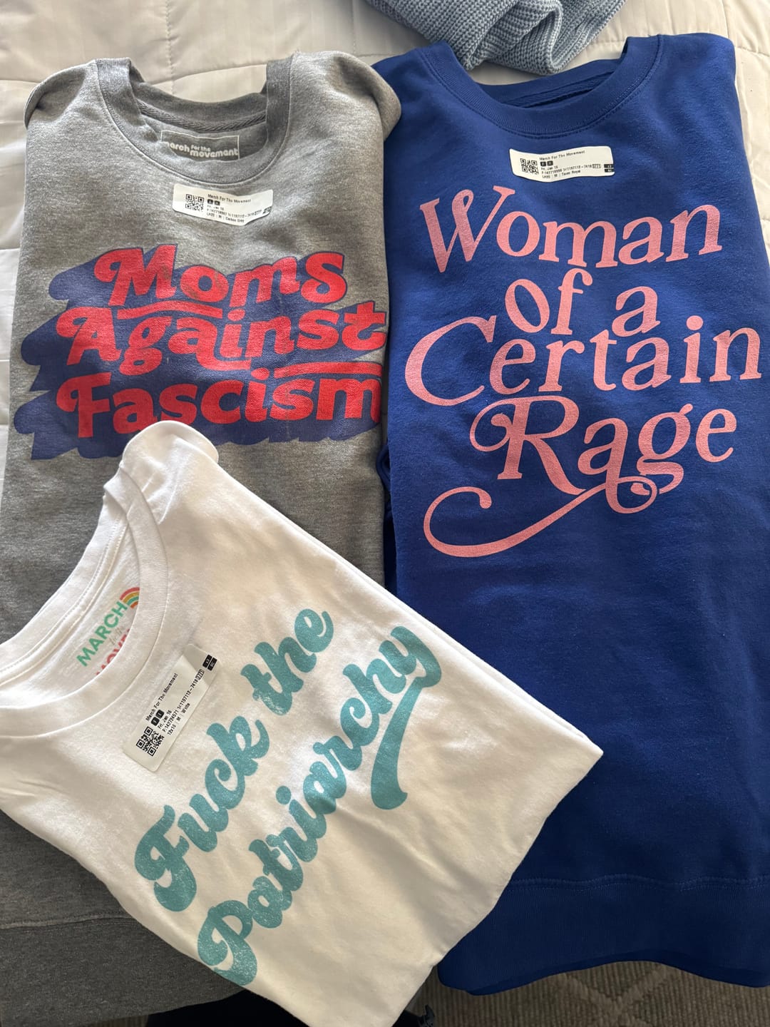 Customer photo review of Moms Against Fascism Vintage Washed Sweatshirt