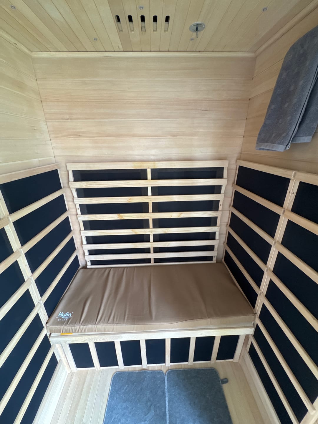 Customer photo review of Kylin Sauna Seating Cushion Mat for 2 person sauna- 107*42*5 - Brown