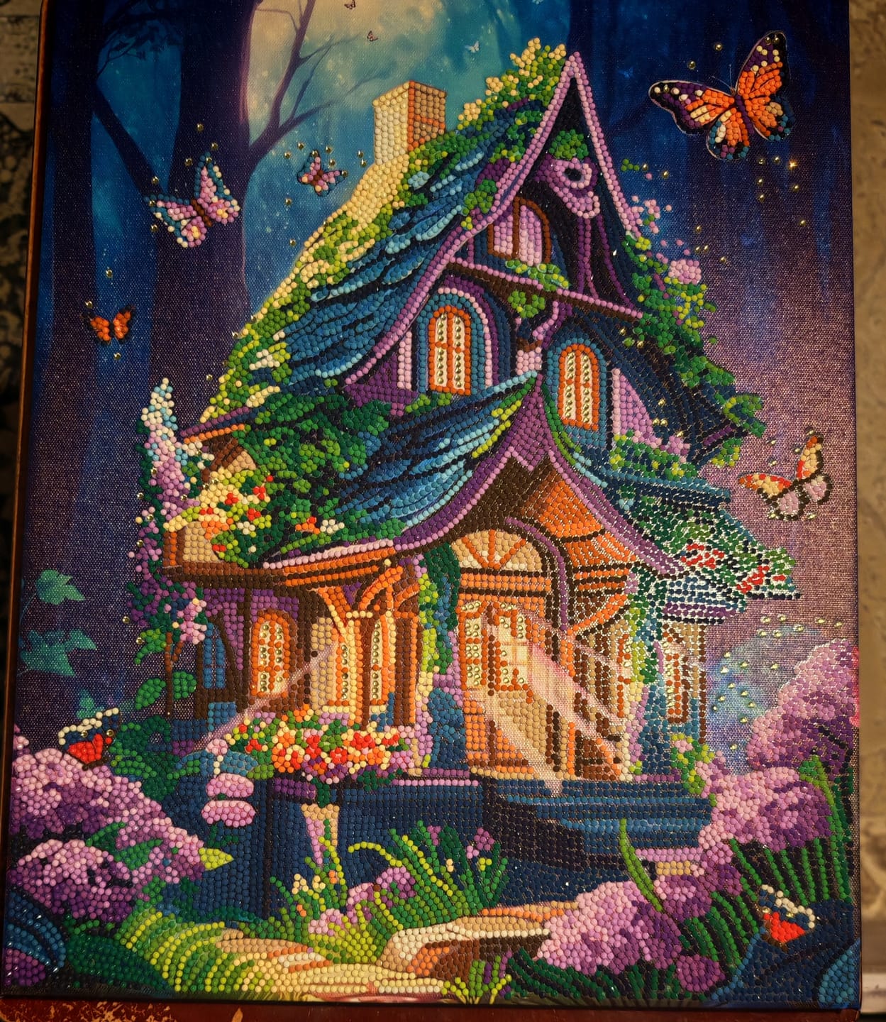 Customer photo review of “Fantasy House” Crystal Art Canvas Kit 35x45