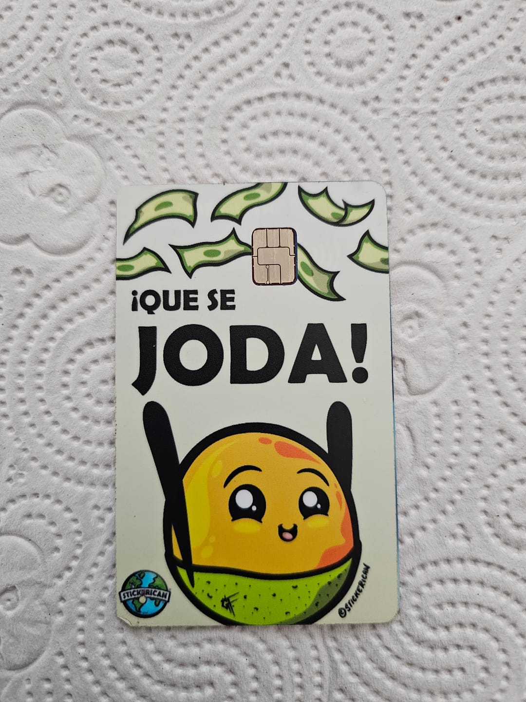 Customer photo review of Que Se Joda - Sticker para Tarjeta de Crédito