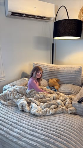 Customer photo review of Caramel Swirl Double-sided Minky Blanket