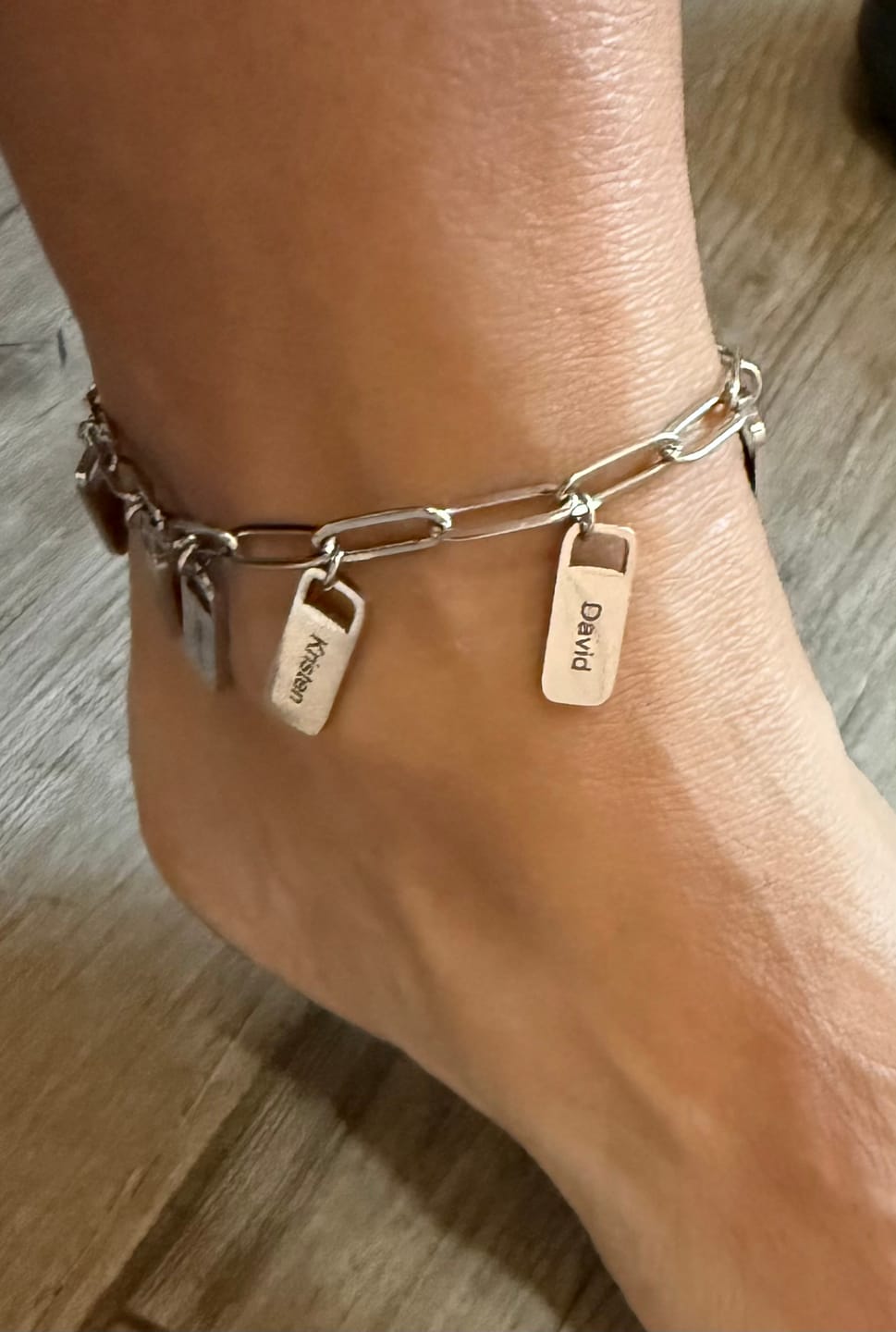 Customer photo review of Personalized Chain Link Bracelet with Custom Name Charms