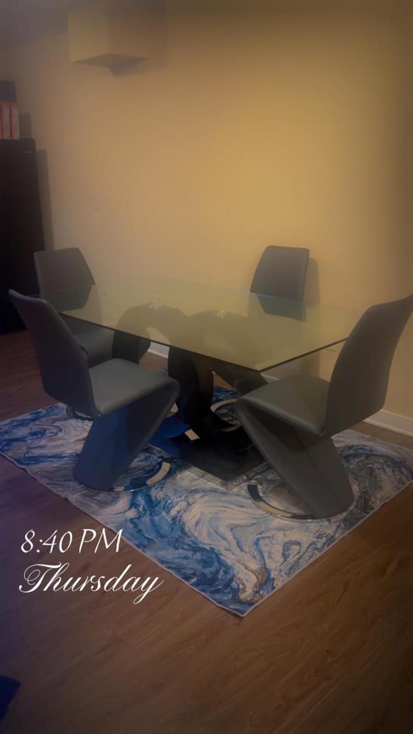 Customer photo review of Marble Washable Area Rug - Blue/Gold