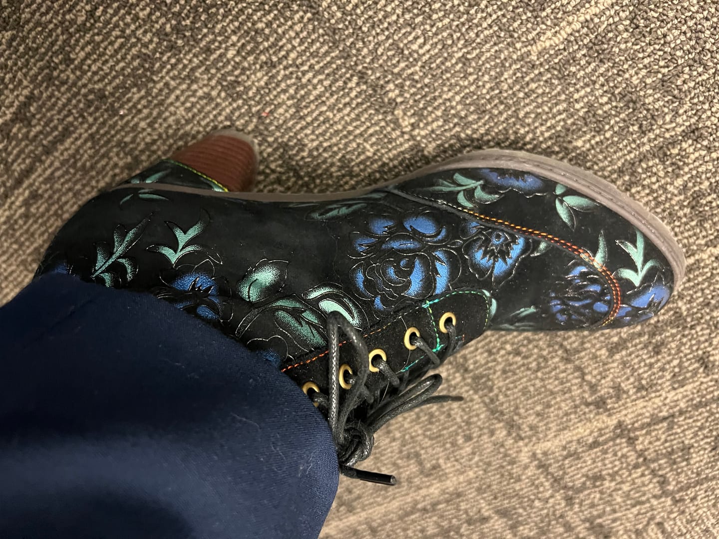 Customer photo review of Vintage Nocturne Blossom Ankle Boots