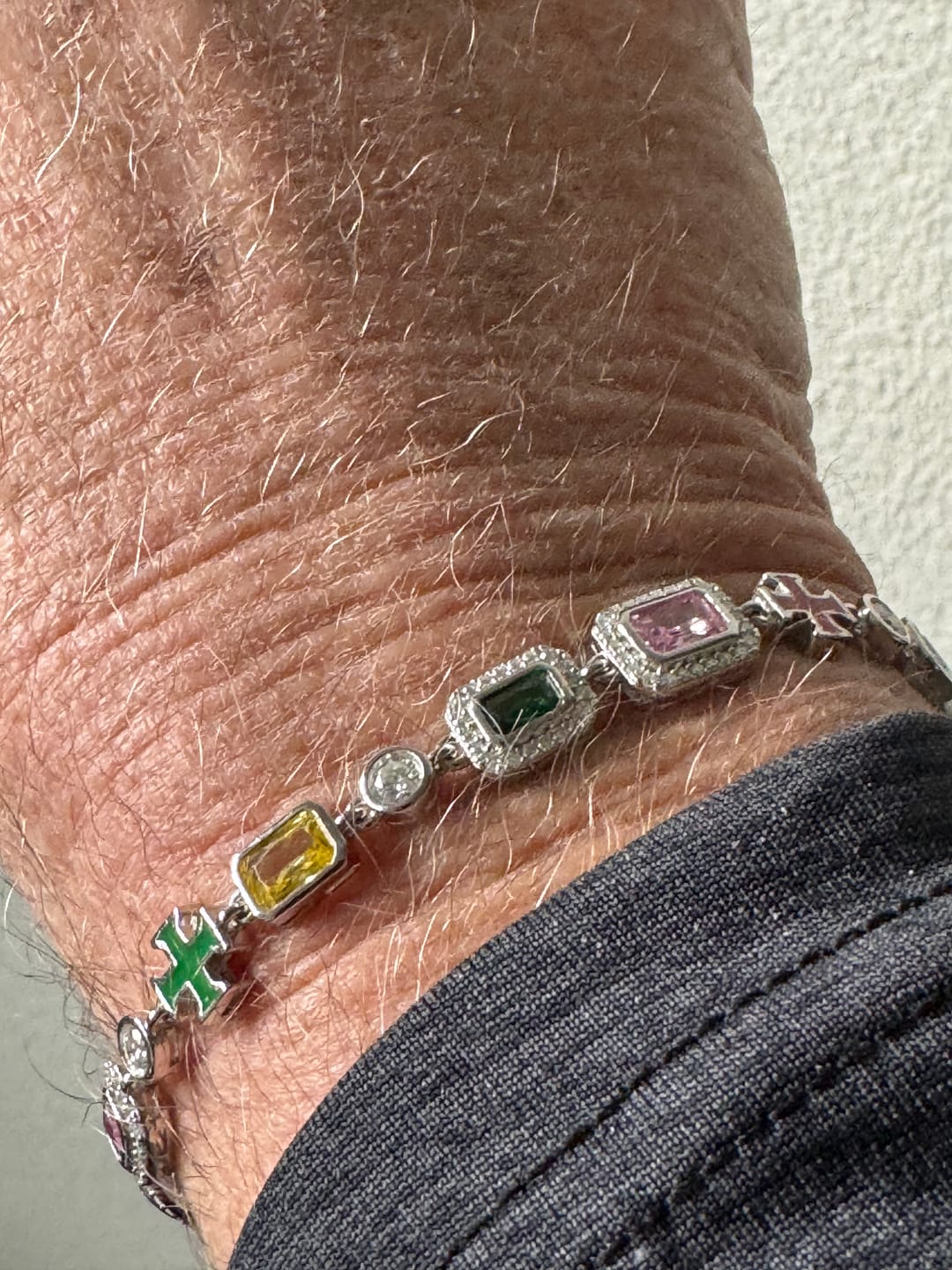Customer photo review of Cross & Gemstones Bracelet