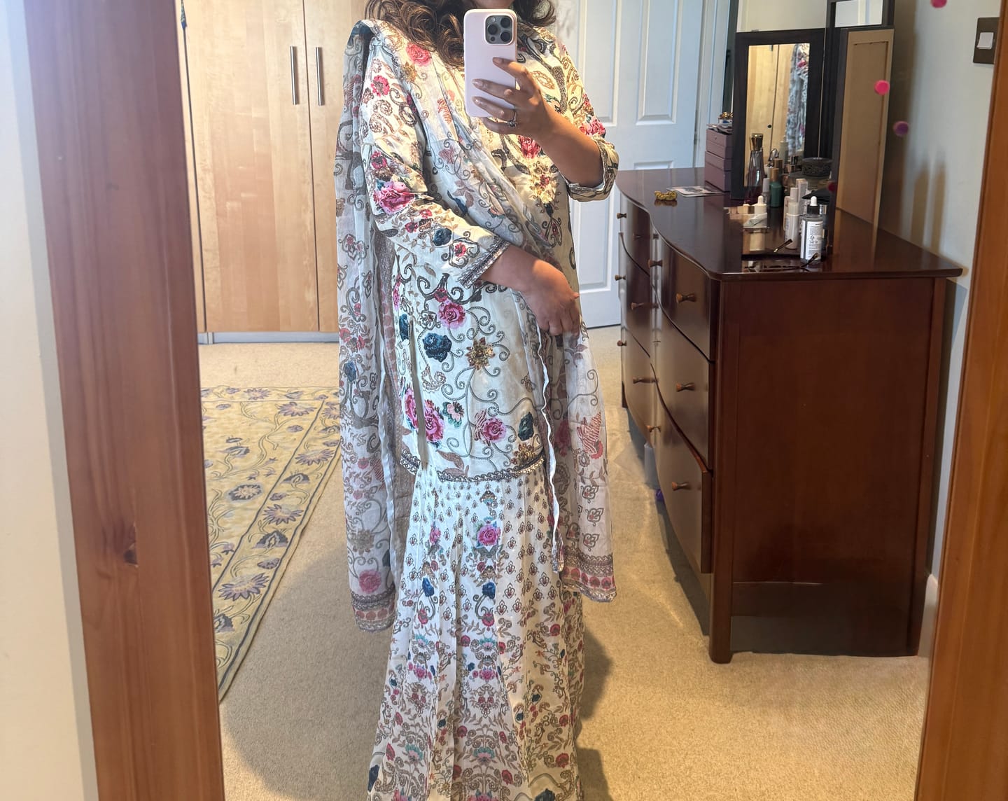 Customer photo review of Ivory Multicolor Sharara Set | Label S4U