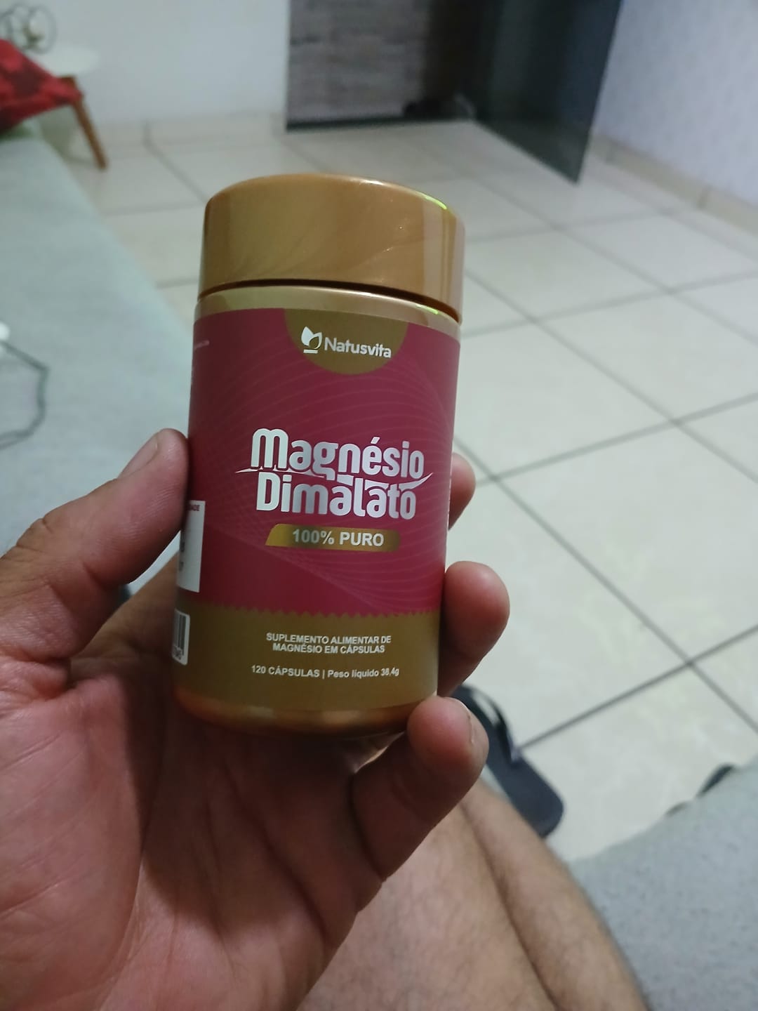 Customer photo review of Magnésio Dimalato Puro. 120 Cápsulas